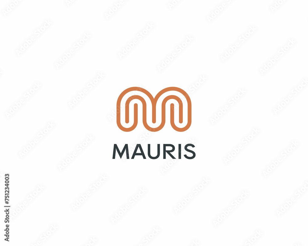 Abstract letter M linear logo. Beauty salon jewelry boutique premium logotype. Luxury monogram. Abstract letter M linear logo. Beauty salon jewelry boutique premium logotype. Luxury monogram.