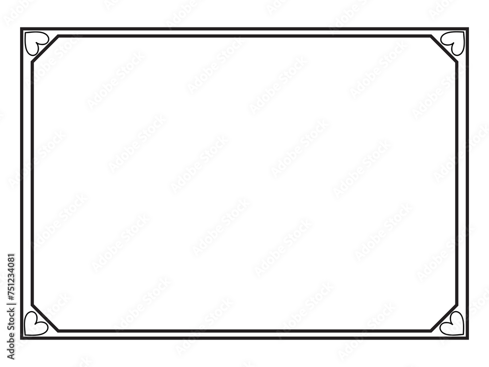 Hand drawn black lines art simple Horizontal heart shape border frame. Doodle sketch style decorative element vector for banner, poster, wedding Hand drawn black lines art simple Horizontal heart shape border frame. Doodle sketch style decorative element vector for banner, poster, wedding