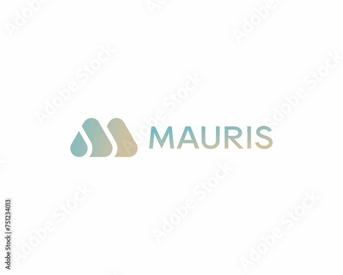 A letter M from abstract shapes logo. Creative flat  monogram.