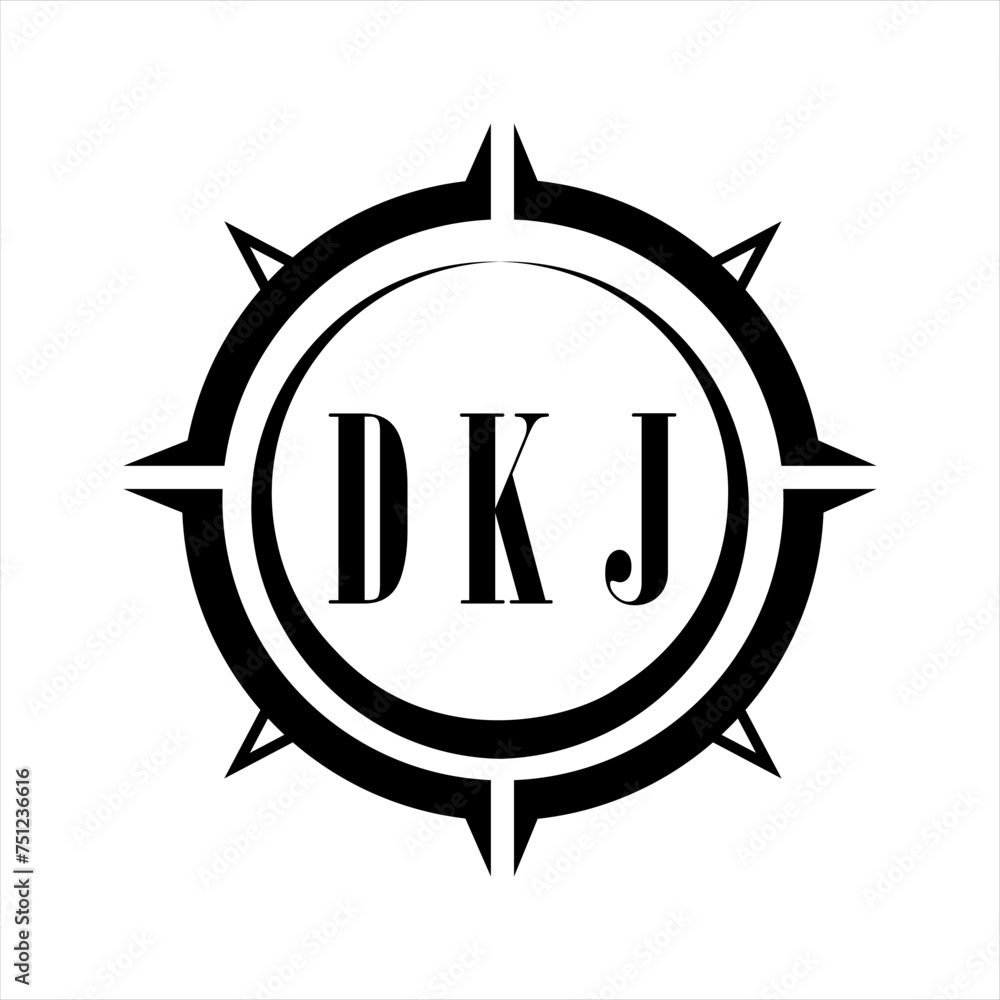 DKJ letter design. DKJ letter technology logo design on white background. DKJ Monogram logo design for entrepreneur and business
