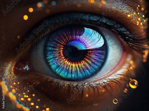 Eye with graphic art
