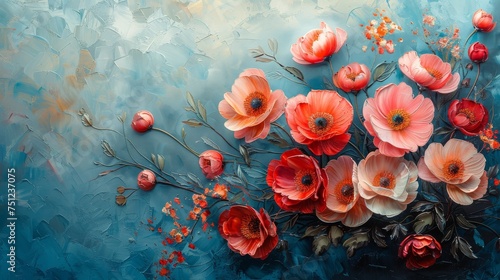 Oil paintings of nostalgic floral abstracts as wallpaper © Diana