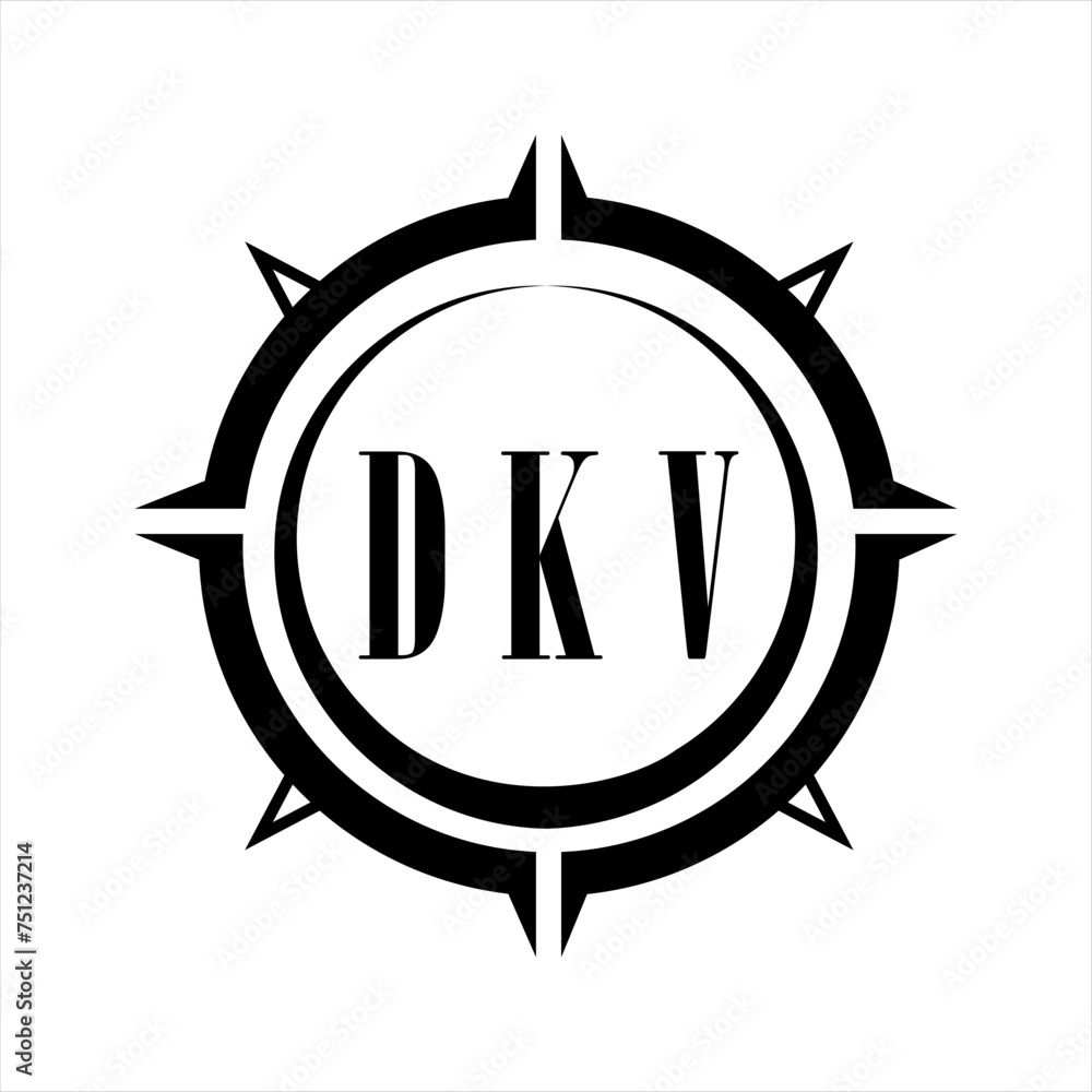 DKV letter design. DKV letter technology logo design on white ...
