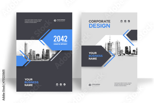 Corporate Book Cover Design Template in A4. Can be adapt to Brochure, Annual Report, Magazine,Poster, Business Presentation, Portfolio, Flyer, Banner, Website.