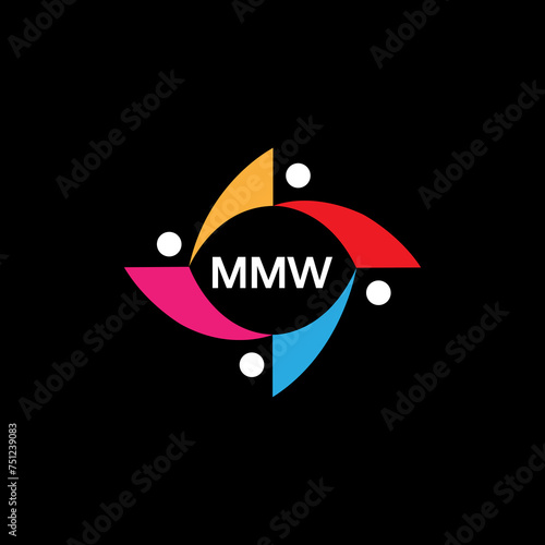 MMW logo. M M W design. White MMW letter. MMW, M M W letter logo design. Initial letter MMW letter logo set, linked circle uppercase monogram logo. M M W letter logo vector design. photo