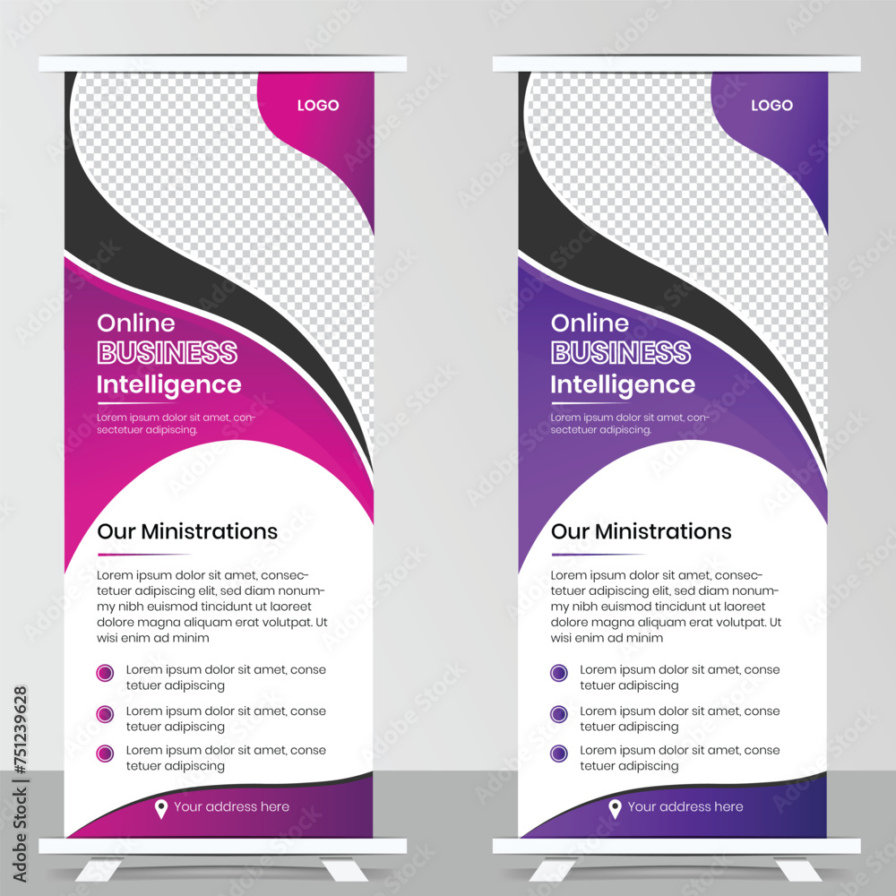 Roll up banner template, Business banner layout. vertical, abstract background,  modern banner.