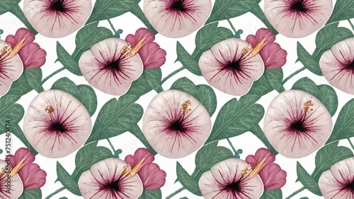 Flat Design Flowers Pattern Background  A Floral Delight for Your Visuals 