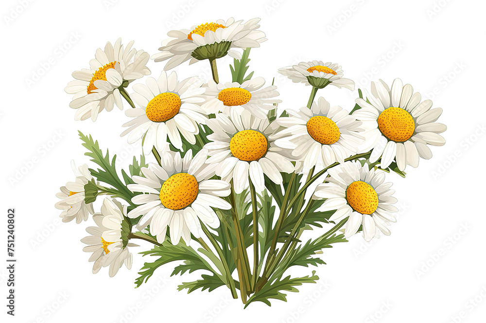 chamomile flower isolated on PNG Background. Generative Ai. chamomile flower isolated on PNG Background. Generative Ai.