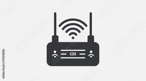Wireless router line icon for infographics on white photo