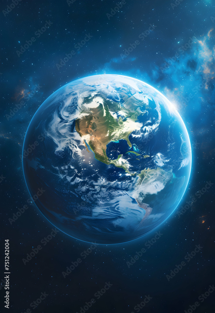 Earth day celebration post with Earth Space Planet 3D illustration background.