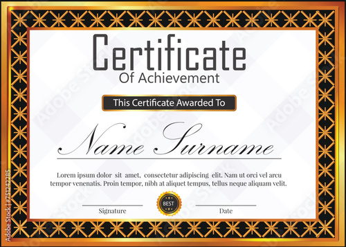 certificate new professional design with black and frame background 