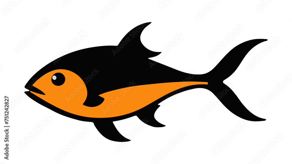 Fototapeta premium yellow and black fish shape illustration 