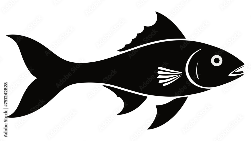 Fototapeta premium black fish shape illustration vector