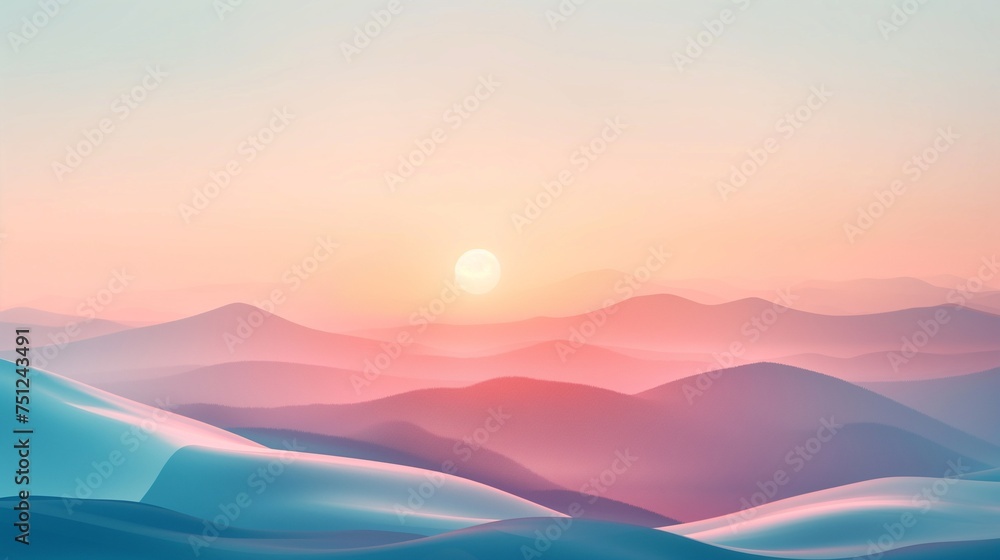 Gentle 4K HD background with a minimalist touch, using soft gradients and simple shapes to provide a calming and sophisticated desktop display.
