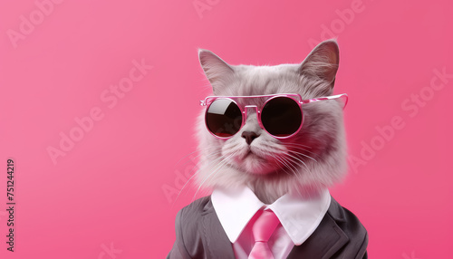 A cat wearing sunglasses