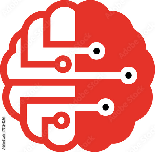 brain tech vector template logo design