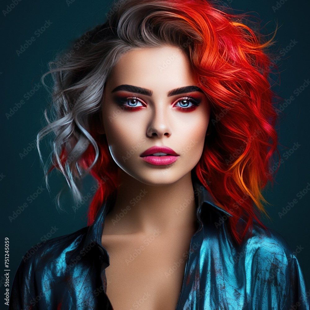 Beautiful woman with bright make-up studio photoshot Beautiful woman with bright make-up studio photoshot