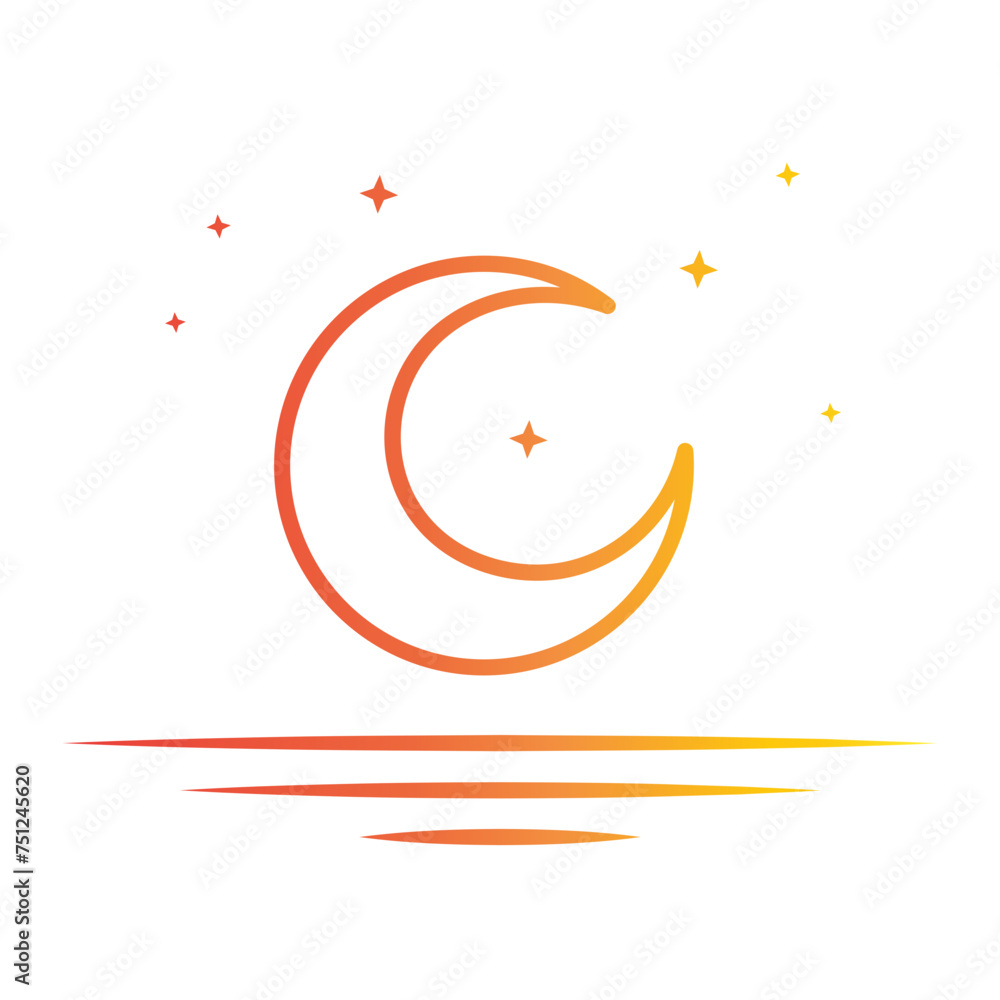 Weather icon on line gradient style Weather icon on line gradient style