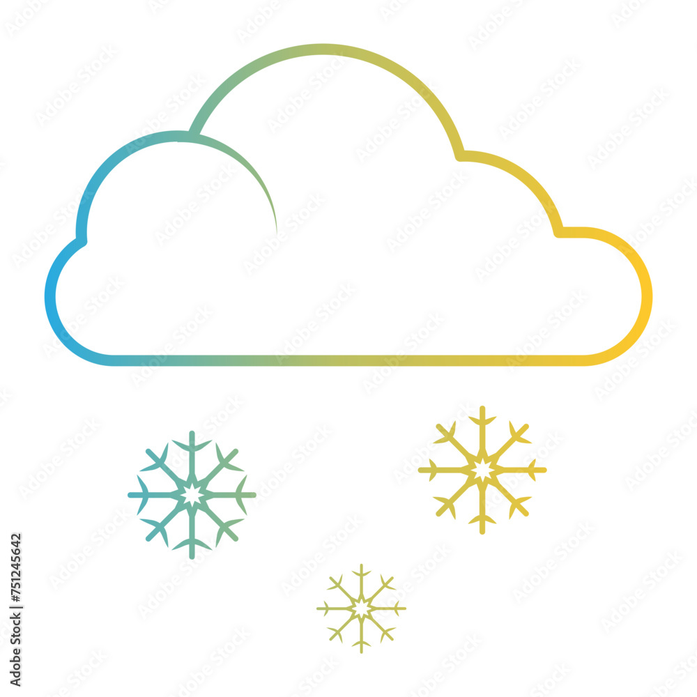 Weather icon on line gradient style