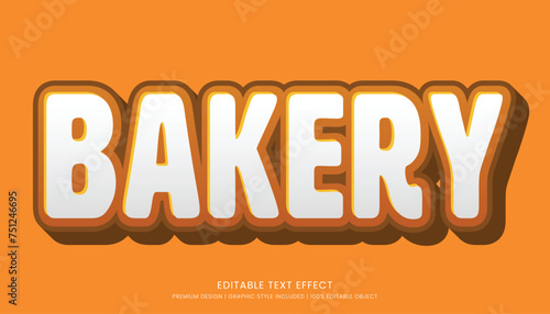 bakery text effect template editable design for business logo and brand