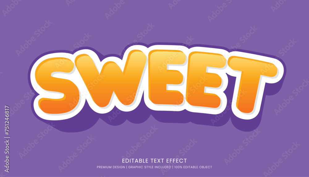 sweet text effect template editable design for business logo and brand