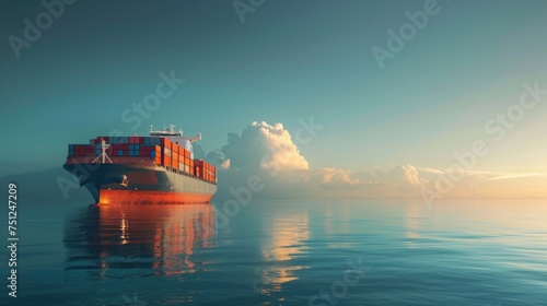 side view of a container ship .