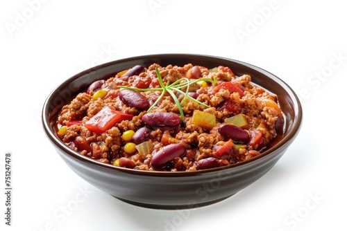 Hearty Chili Stew Isolated on Transparent Background