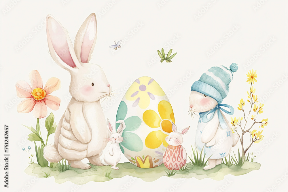 Easter Bunny Giant Colourful Huge Easter Egg Spring Flower Easter Bunny Giant Colourful Huge Easter Egg Spring Flower