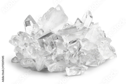 Natural Clear Quartz Isolated on Transparent Background