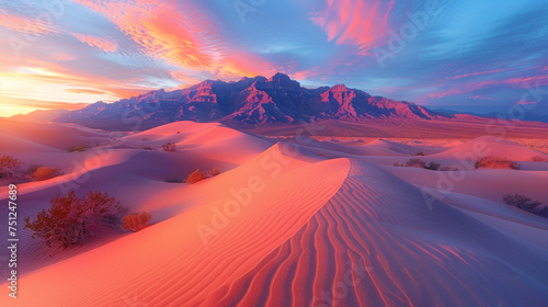 sand twirling pattern on desert sand dunes © charunwit