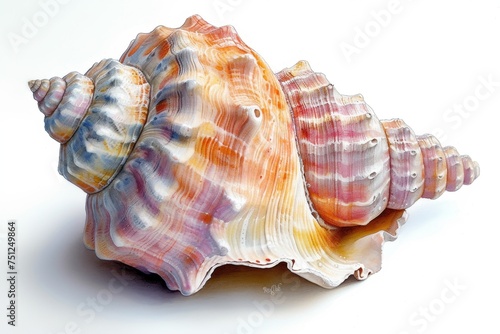 A large seashell on a white background. Illustration