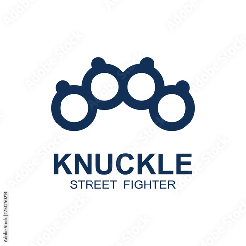 Steel brass knuckles logo vector. Gangster, thug, bandit symbol icon. This logo is perfect for a brand that seeks a playful but musculine feel.