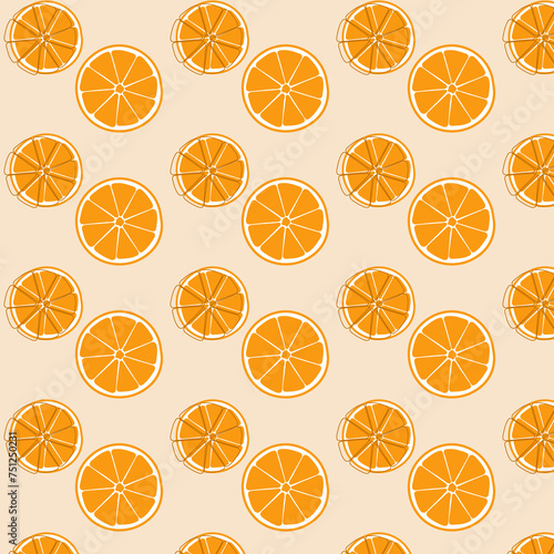 Summer seamless pattern with orange.