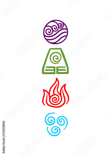 illustration of an symbol of avatar four element 