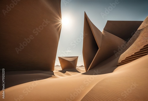 Hidden in the vast desert, a masterpiece emerges from the sand, sculpted by the gentle touch of the sun's rays