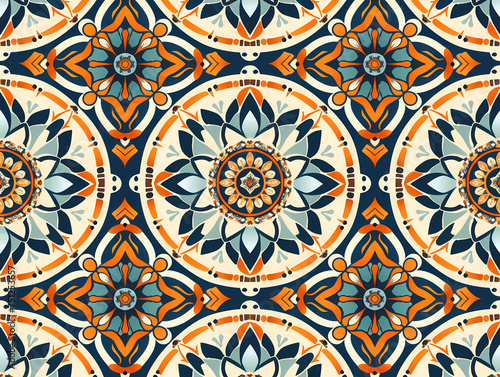 Pattern seamless design white background, wallpaper, flower, fabric, carpet, mandalas, clothing, wrapping, sarong, tablecloth, shape, geometric pattern, ethnic pattern, traditional. illustration