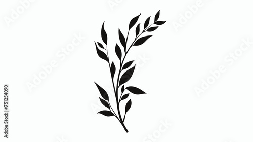 Minimalist tattoo of a plant vector illustration