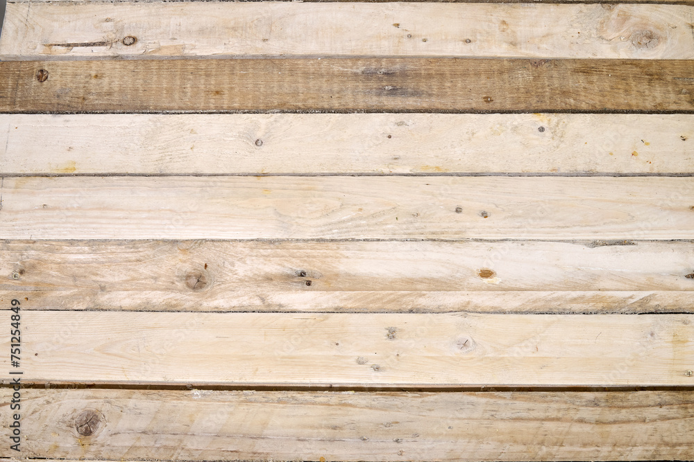 Rough wooden plank on table view from above Rough wooden plank on table view from above