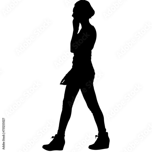 Girl walking silhouette SVG 