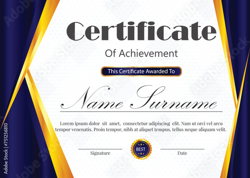 dark and blue certificate design template