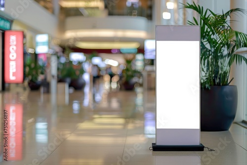 Blank advertising billboard in shopping mall,Mock up for adding your design