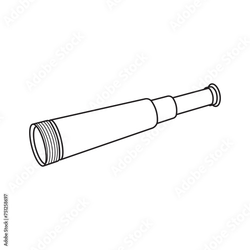 Hand drawn Kids drawing Cartoon Vector illustration monocular icon Isolated on White Background