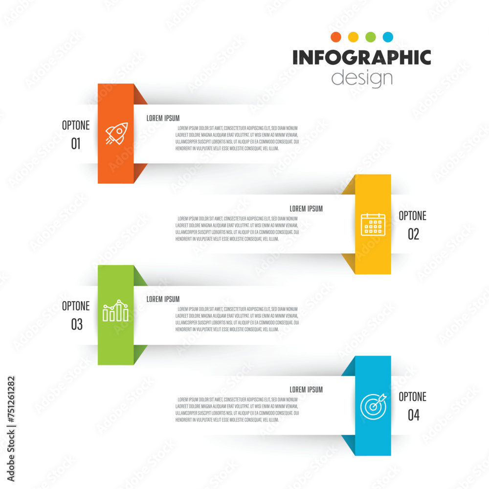 Vector infographic design template with icon 4 option. Modern infographic template presentation.