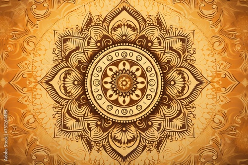 Intricately Detailed Mandala with a Vintage Aesthetic, Generative AI