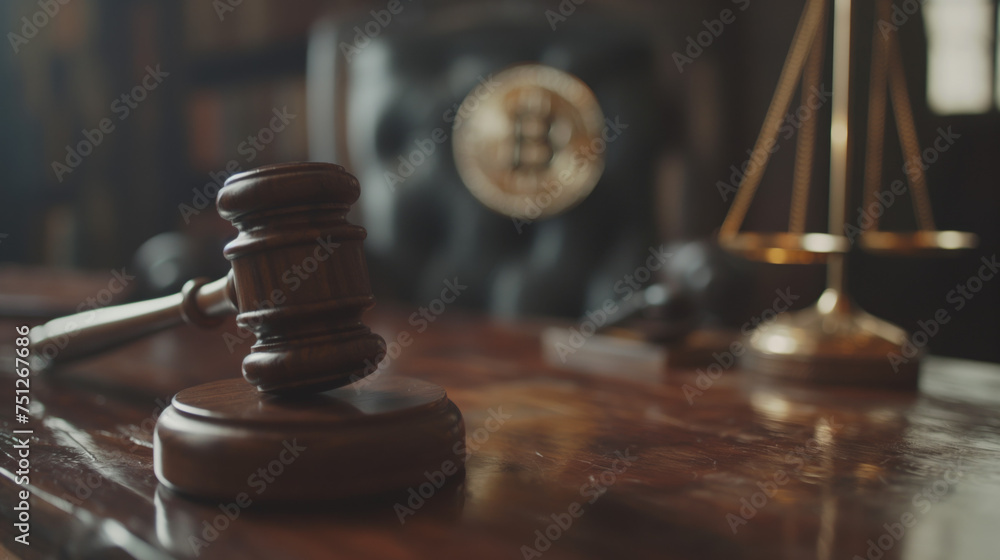 Close up view of judicial gavel on table Close up view of judicial gavel on table