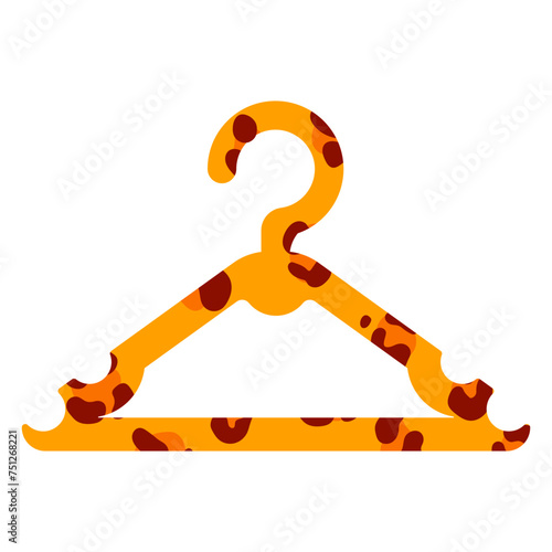 Cute baby clothes hanger vector cartoon illustration isolated on a white background.