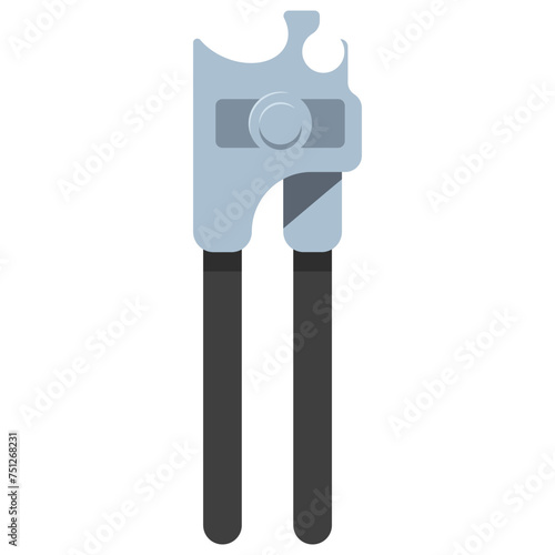 Professional can opener tool vector cartoon illustration isolated on a white background.