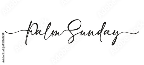 Palm Sunday religious holiday lettering photo