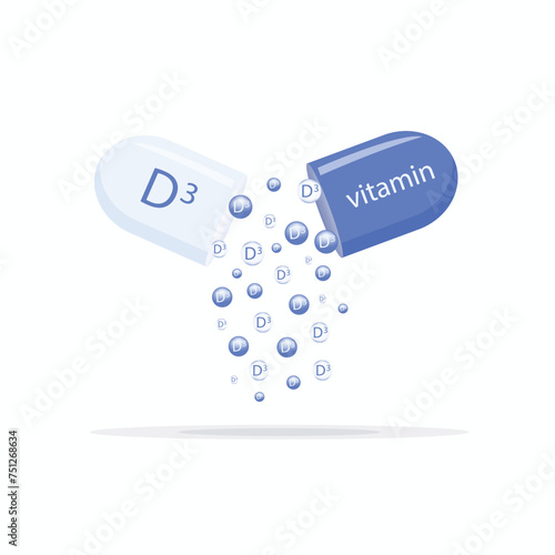 vitamin D3,healthy vitamin D3,medicine,vector illustration