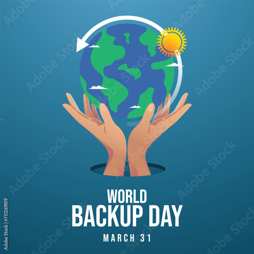 World Backup Day vector design template good for celebration usage. flat design. backup design template. eps 10.
